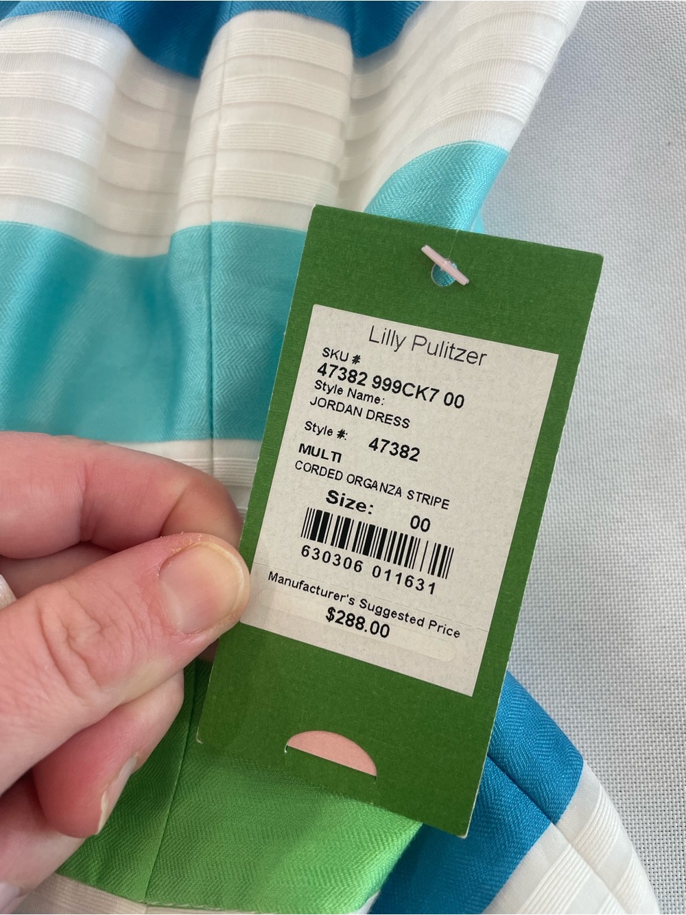Lilly Pulitzer Strapless Striped Dress in Blue, Aqua & Green - Picture 2 of 2
